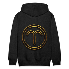 Load image into Gallery viewer, Aries 3D Gold Medallion Men’s Premium Hoodie - charcoal grey