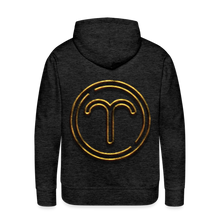 Load image into Gallery viewer, Aries 3D Gold Medallion Men’s Premium Hoodie - charcoal grey