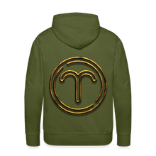 Load image into Gallery viewer, Aries 3D Gold Medallion Men’s Premium Hoodie - olive green