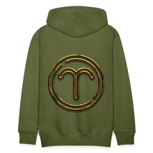 Load image into Gallery viewer, Aries 3D Gold Medallion Men’s Premium Hoodie - olive green
