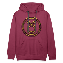 Load image into Gallery viewer, Taurus 3D Gold Men’s Premium Hoodie - burgundy