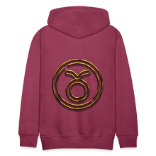 Load image into Gallery viewer, Taurus 3D Gold Men’s Premium Hoodie - burgundy