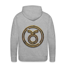 Load image into Gallery viewer, Taurus 3D Gold Men’s Premium Hoodie - heather grey