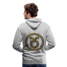 Load image into Gallery viewer, Taurus 3D Gold Men’s Premium Hoodie - heather grey