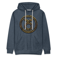 Load image into Gallery viewer, Taurus 3D Gold Men’s Premium Hoodie - heather denim