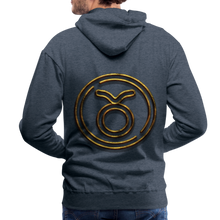 Load image into Gallery viewer, Taurus 3D Gold Men’s Premium Hoodie - heather denim