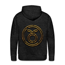 Load image into Gallery viewer, Taurus 3D Gold Men’s Premium Hoodie - charcoal grey