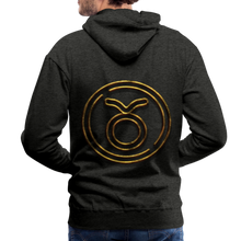 Load image into Gallery viewer, Taurus 3D Gold Men’s Premium Hoodie - charcoal grey