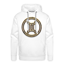 Load image into Gallery viewer, Gemini 3D Gold Men’s Premium Hoodie - white