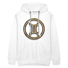 Load image into Gallery viewer, Gemini 3D Gold Men’s Premium Hoodie - white