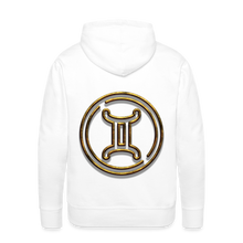 Load image into Gallery viewer, Gemini 3D Gold Men’s Premium Hoodie - white