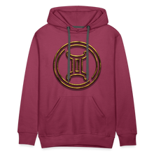 Load image into Gallery viewer, Gemini 3D Gold Men’s Premium Hoodie - burgundy