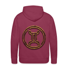 Load image into Gallery viewer, Gemini 3D Gold Men’s Premium Hoodie - burgundy