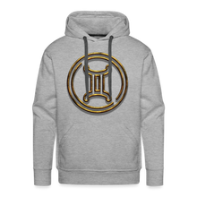 Load image into Gallery viewer, Gemini 3D Gold Men’s Premium Hoodie - heather grey