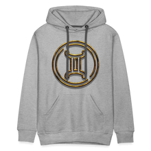Load image into Gallery viewer, Gemini 3D Gold Men’s Premium Hoodie - heather grey