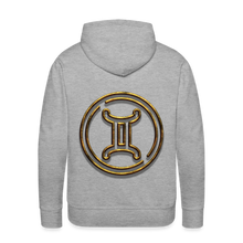 Load image into Gallery viewer, Gemini 3D Gold Men’s Premium Hoodie - heather grey