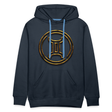 Load image into Gallery viewer, Gemini 3D Gold Men’s Premium Hoodie - navy