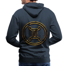 Load image into Gallery viewer, Gemini 3D Gold Men’s Premium Hoodie - navy