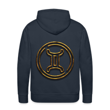 Load image into Gallery viewer, Gemini 3D Gold Men’s Premium Hoodie - navy