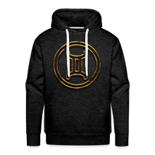 Load image into Gallery viewer, Gemini 3D Gold Men’s Premium Hoodie - charcoal grey