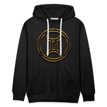 Load image into Gallery viewer, Gemini 3D Gold Men’s Premium Hoodie - charcoal grey