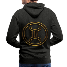 Load image into Gallery viewer, Gemini 3D Gold Men’s Premium Hoodie - charcoal grey