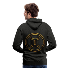 Load image into Gallery viewer, Gemini 3D Gold Men’s Premium Hoodie - charcoal grey