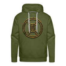 Load image into Gallery viewer, Gemini 3D Gold Men’s Premium Hoodie - olive green
