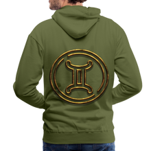 Load image into Gallery viewer, Gemini 3D Gold Men’s Premium Hoodie - olive green