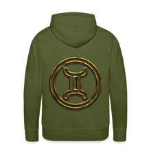 Load image into Gallery viewer, Gemini 3D Gold Men’s Premium Hoodie - olive green