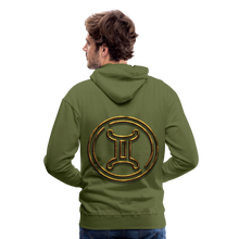 Load image into Gallery viewer, Gemini 3D Gold Men’s Premium Hoodie - olive green