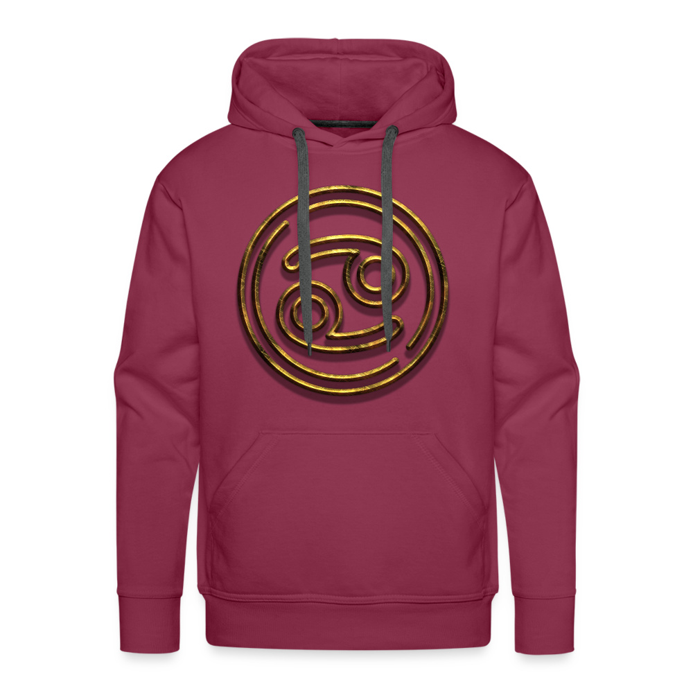 Cancer 3D Gold Men’s Premium Hoodie - burgundy