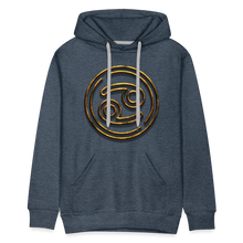 Load image into Gallery viewer, Cancer 3D Gold Men’s Premium Hoodie - heather denim
