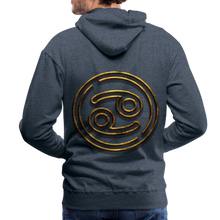 Load image into Gallery viewer, Cancer 3D Gold Men’s Premium Hoodie - heather denim