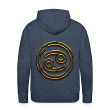 Load image into Gallery viewer, Cancer 3D Gold Men’s Premium Hoodie - heather denim
