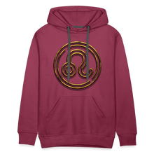 Load image into Gallery viewer, Leo 3D Gold Men’s Premium Hoodie - burgundy