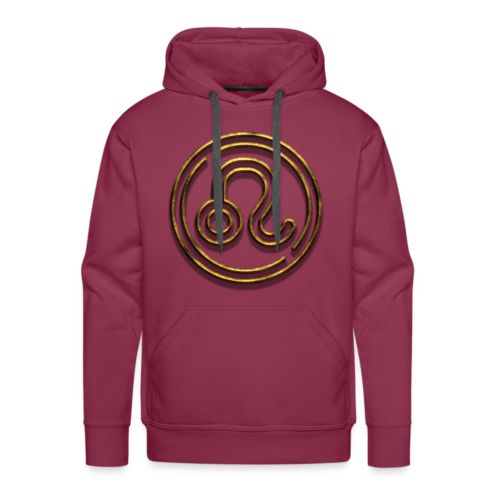 Leo 3D Gold Men’s Premium Hoodie - burgundy