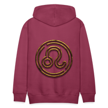 Load image into Gallery viewer, Leo 3D Gold Men’s Premium Hoodie - burgundy