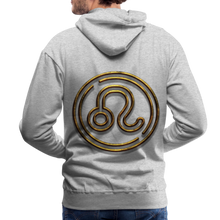 Load image into Gallery viewer, Leo 3D Gold Men’s Premium Hoodie - heather grey