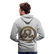 Load image into Gallery viewer, Leo 3D Gold Men’s Premium Hoodie - heather grey