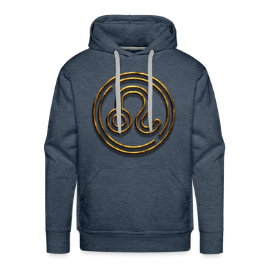 Leo 3D Gold Men’s Premium Hoodie - heather denim