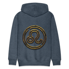 Load image into Gallery viewer, Leo 3D Gold Men’s Premium Hoodie - heather denim