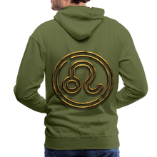 Load image into Gallery viewer, Leo 3D Gold Men’s Premium Hoodie - olive green