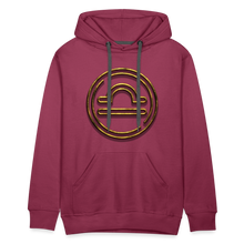 Load image into Gallery viewer, Libra 3D Gold Men’s Premium Hoodie - burgundy