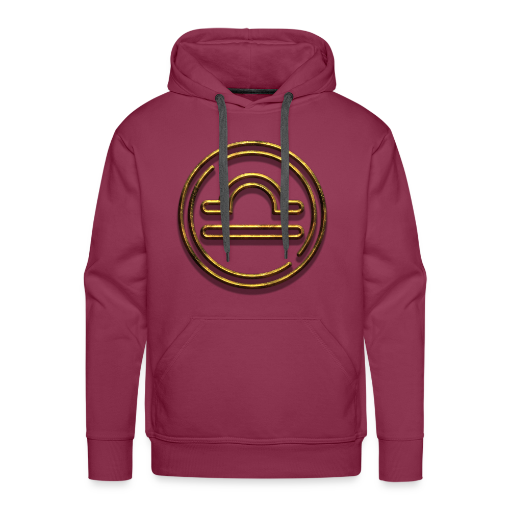Libra 3D Gold Men’s Premium Hoodie - burgundy
