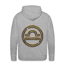Load image into Gallery viewer, Libra 3D Gold Men’s Premium Hoodie - heather grey