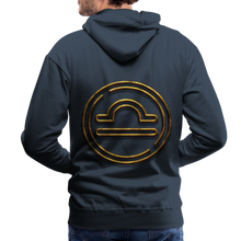Load image into Gallery viewer, Libra 3D Gold Men’s Premium Hoodie - navy
