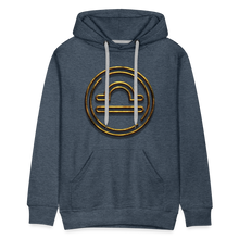 Load image into Gallery viewer, Libra 3D Gold Men’s Premium Hoodie - heather denim
