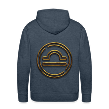Load image into Gallery viewer, Libra 3D Gold Men’s Premium Hoodie - heather denim