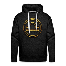 Load image into Gallery viewer, Libra 3D Gold Men’s Premium Hoodie - charcoal grey